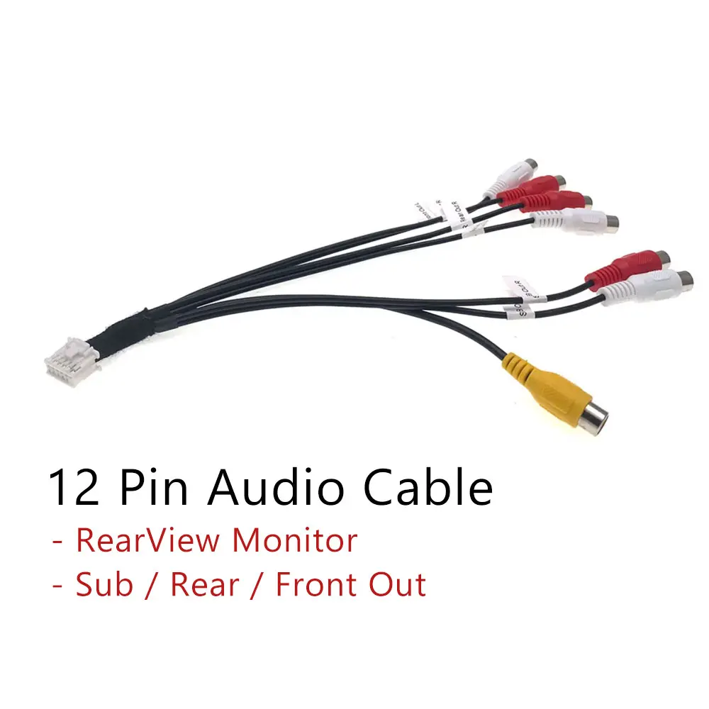 Universal AUX IN Sub Rear Out Cam Video RCA Harness Cable for Pioneer Radio Systems