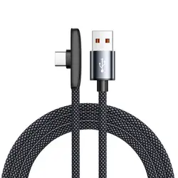 High - Speed 100W Right Angle USB - C Charging Cable - Durable Braided Nylon 90 - Degree Charger Cord - 1m (USB Type C)