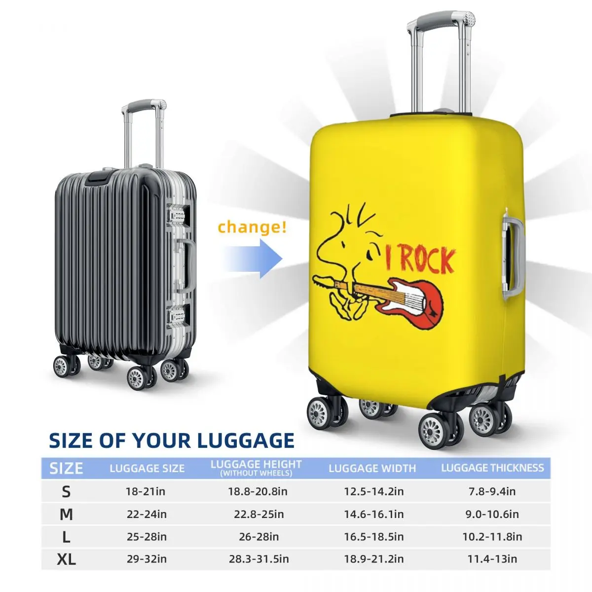 Custom Cute Cartoon Snoopy Suitcase Cover Cruise Trip Holiday Fun Luggage Case Protector 5