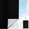 Foldable Outdoor Travel Blackout Balcony Curtain Universal Perforations DIY Tailorable Black Curtains Adhesive Comfortable Sleep 3