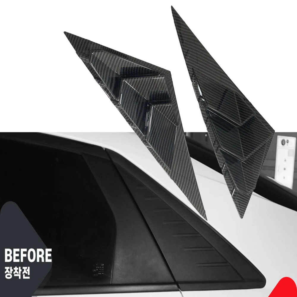 

Rear Side Window Cover Trim Louver Car Window Shades Frame ABS Sticker For Hyundai Elantra CN7 N Exterior Mouldings Styling