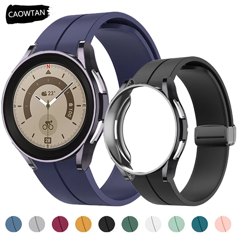 Custodia + Cinturino Per Samsung Galaxy Watch 6 Classic 43Mm 47Mm Skeleton Soft Tpu Protector Cover Per Galaxy Watch 5 4 40Mm 44Mm Strap