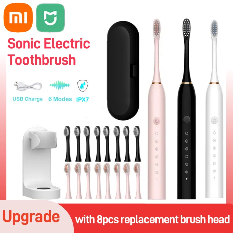 Electric Toothbrush Xiaomi IPX7 Waterproof 6 Gears Whitening Rechargeable Automatic Adult Smart