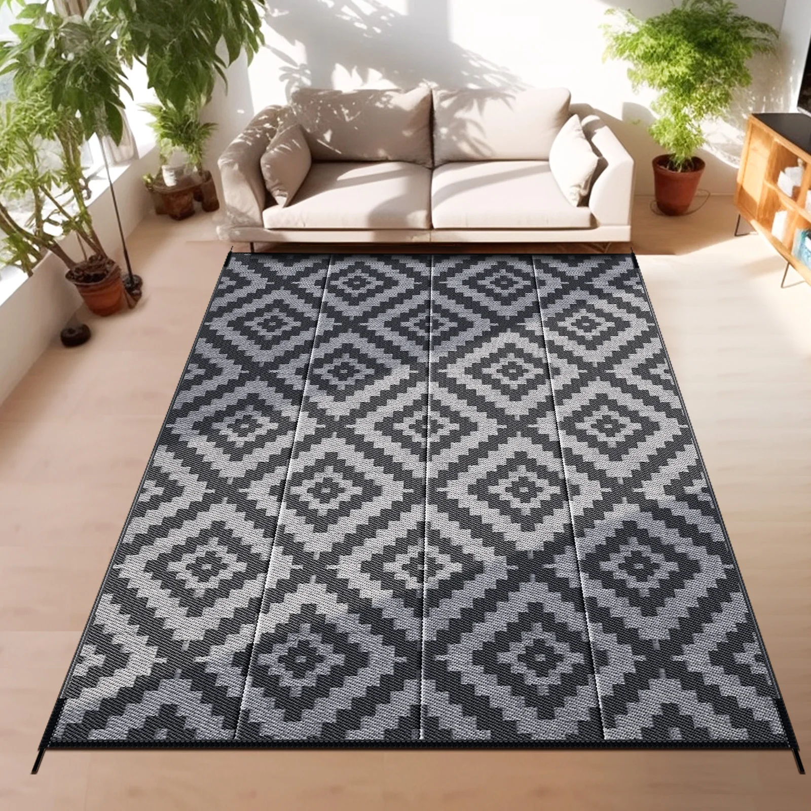 Waterproof Retro Geometry Floor Mat