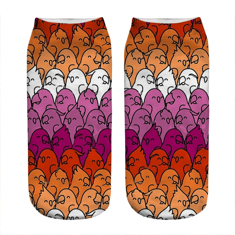 

Funny Women's socks Lesbian Pride Parrots Socks Women harajuku Happy Novelty girl gift Breathable all-match Socks for women