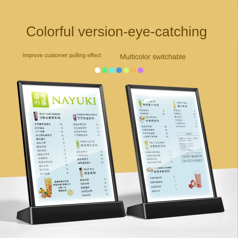 SVIAO A4 USB LED 조명, 레스토랑 금속 디스플레이, 메뉴 선반 프로모션, 데스크탑 맥주 바 샵 디스플레이 보드