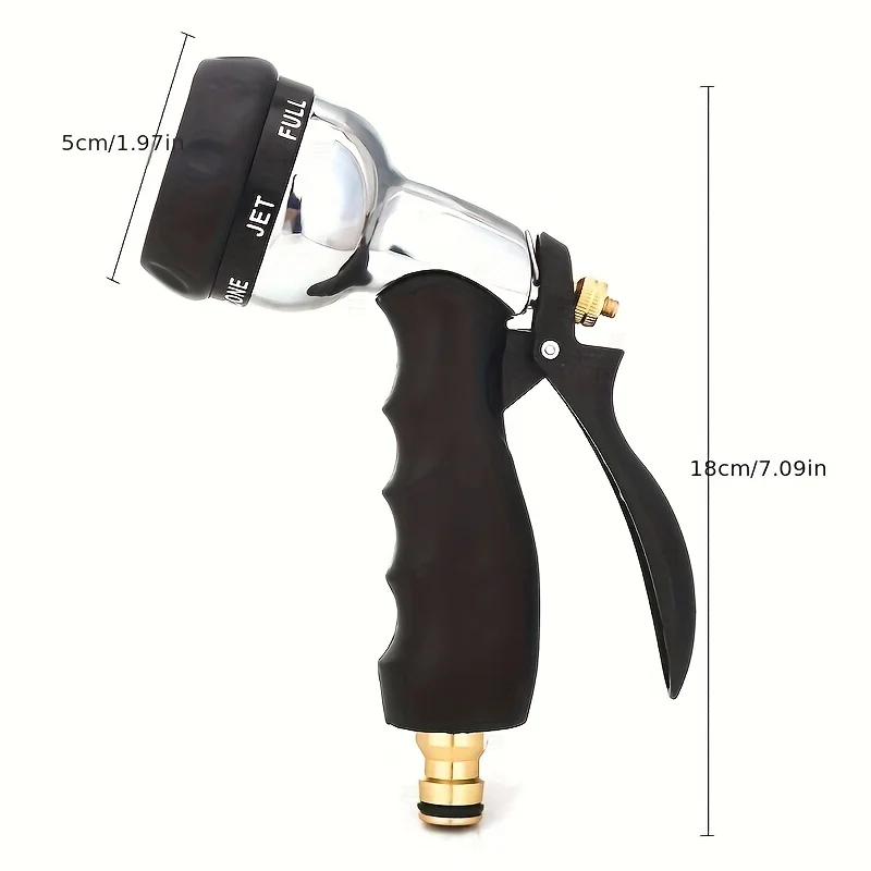 1pc high-pressure water spray gun nozzle, 16mm quick connect, 3/4 inch thread, plastic, used for lawns, gardens, car wash 3