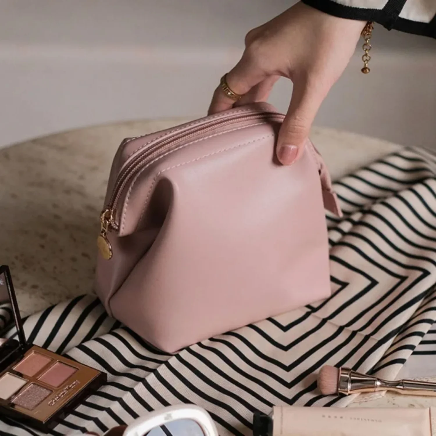 Mini Cosmetic  Cosmetic  Organizer Women's Fashion PU  Lipstick  Travel Organizer Small Coin   Organizer B 3