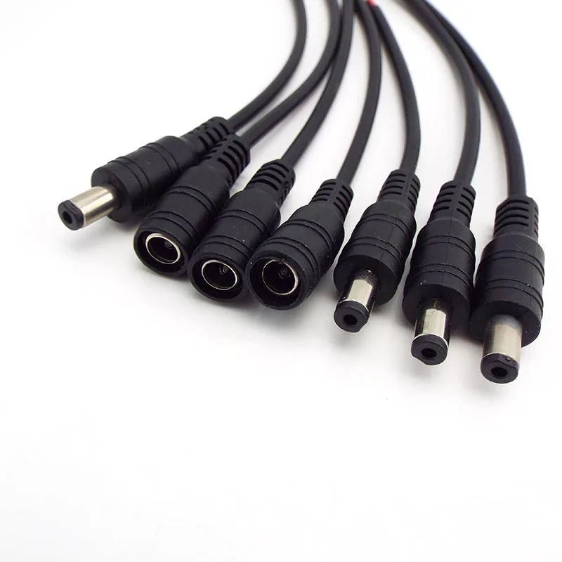 Description Picture 5 of item2pin Pigtail Cable DC Male Female jack plug 22awg Power supply wire Connector 12V 5.5x2.1mm adapter plug