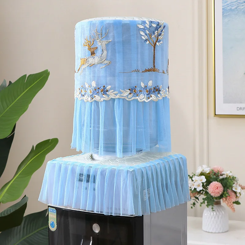 1 set Lace Embroidery Water Dispenser Cover Water Dispenser Bucket Sleeve Barrel Cover Household Dustproof Reusable Dust