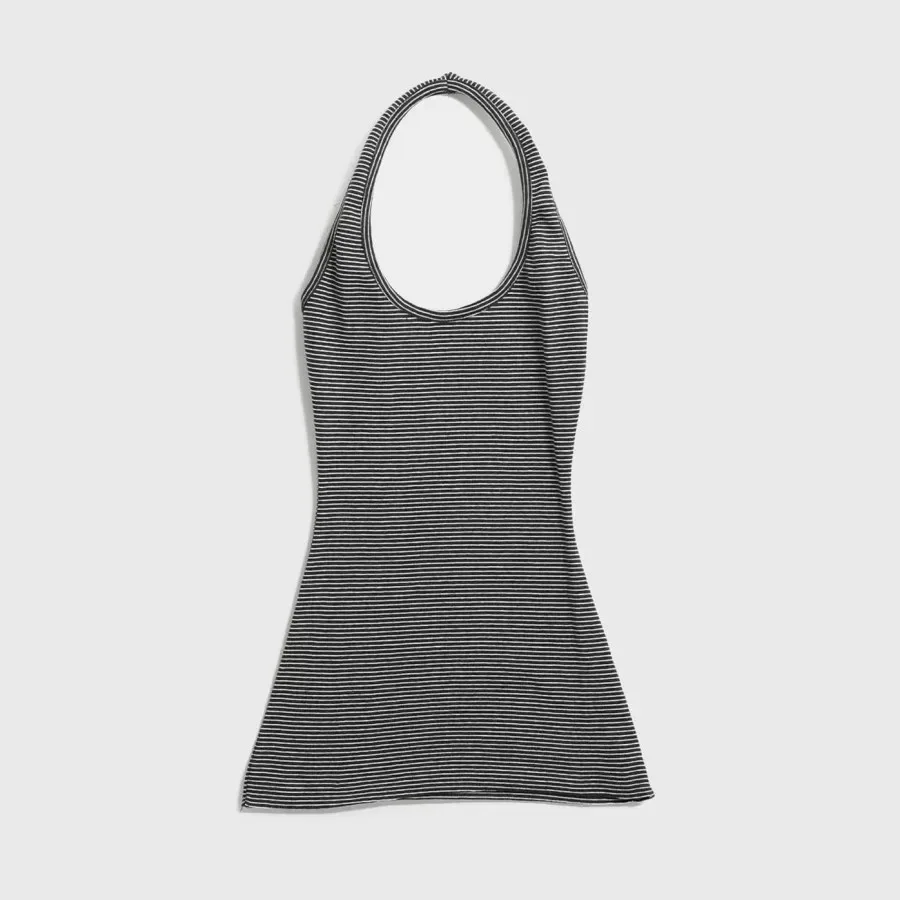 Women's Knitted 95% Cotton Striped Ne Hanging Tank Top plus Size Slimming Sexy Base Layer irt for Various Ocns