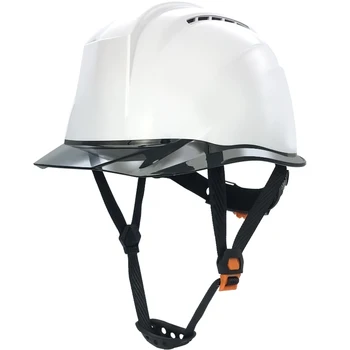 Casco di sicurezza industriale da uomo CE EN397 Tesa trasparente PC Vision Elmetto da costruzione Guscio in ABS traspirante conforme ANSI