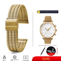 Sleek Stainless Steel Quick Release Watchband - Unisex Sizes 18mm, 20mm, 22mm - 20mm (Golden)
