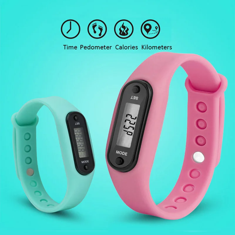 Fashion Pedometer Watch LCD Electronic Watch Student Silicone Pedometer