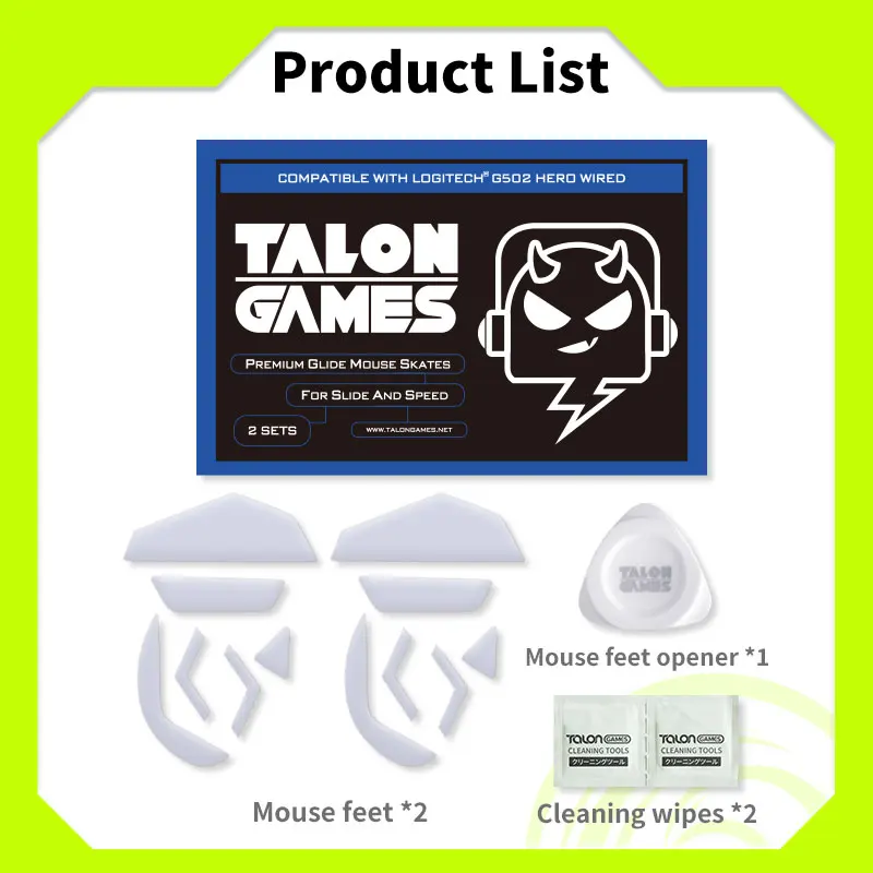 Talongames-patins Personalizados de Borda Curva para Logitech G502 Hero Cinza Claro com Fio Pés de Substituição Conjuntos - Imagem 4