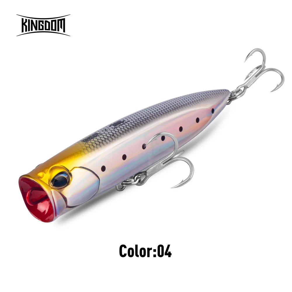 Kingdom Popper Fishing Lure 37.5g 58g 79g Topwater Wobblers Saltwater Artificial Bait Trolling Popper Jerkbait For Bass Fishing