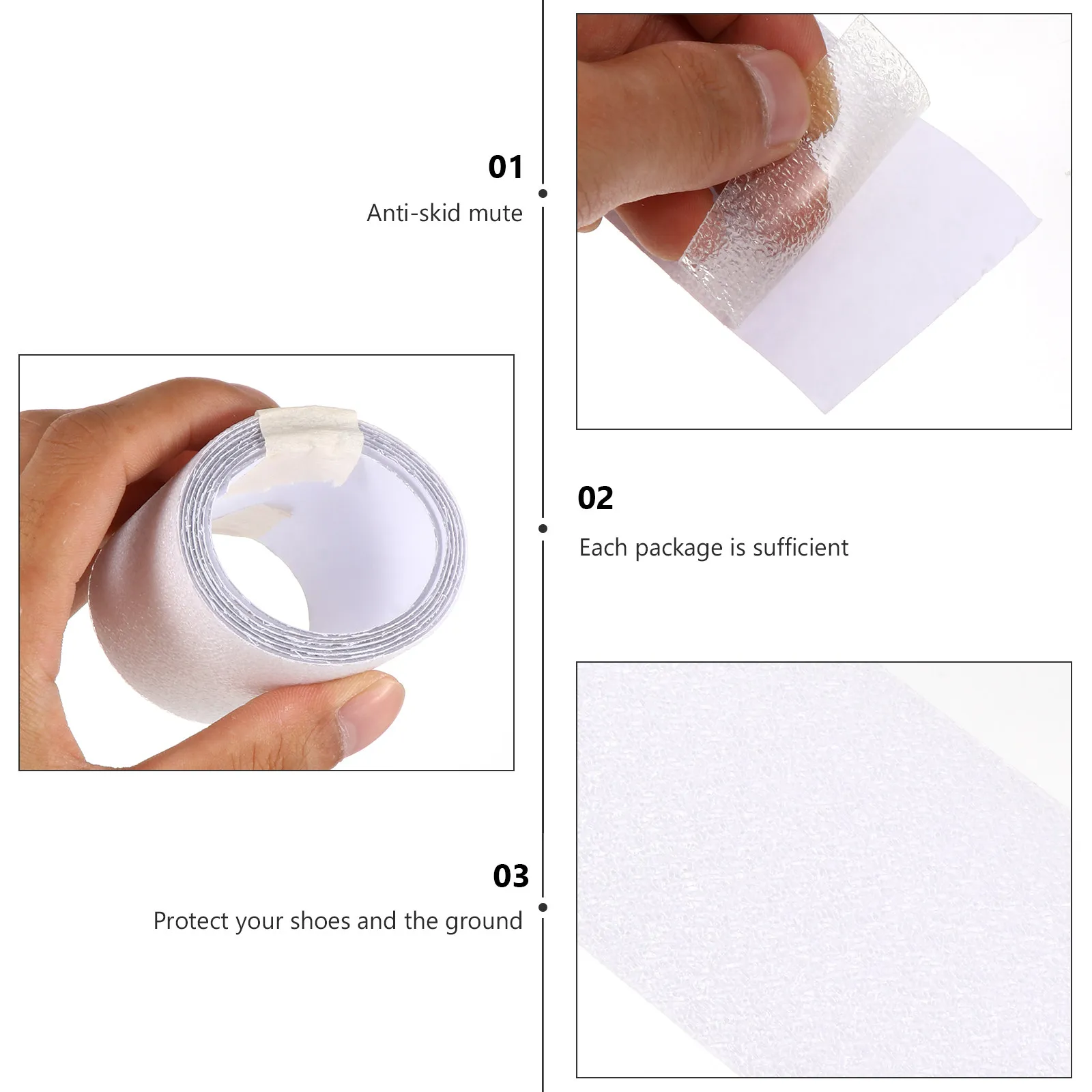 젖은 표면을 위한 2Pcs 미끄럼 방지 스티커 욕실 욕조 샤워 바닥 주방 계단 화장실 미끄럼 방지 스트립 방수