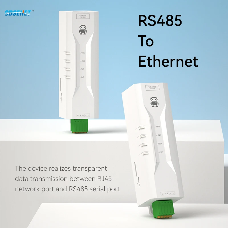 RS485 To Ethernet Serial Server Modbus Gateway TCP/UDP CDSENET NE2-D11P RS485 Power Signal Isolation IMQTT HTTP DNS DIN Rail serial ethernet module