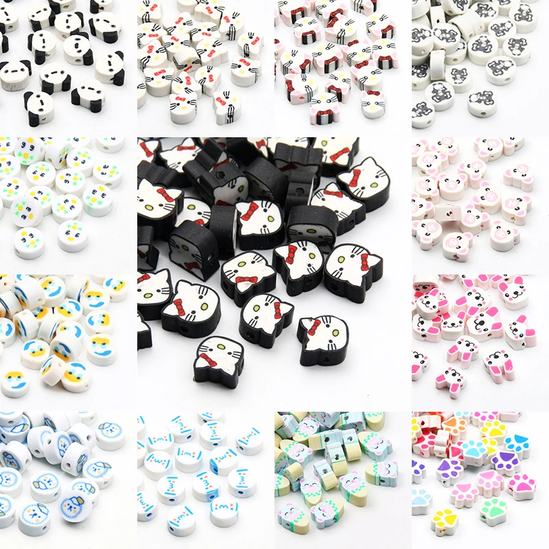BaoQian 20/50/100pcs Melaleuca Love Heart Beads Polymer Clay Beads Clay  Spacer Beads For Jewelry Making Diy Handmade Accessories - AliExpress