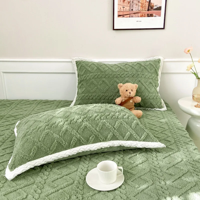 Tuff Full Fitted Sheet Mattress Protector Thickened Milk Fleece Fitted  Sheet Without Pillow Case Bed Cover Mattress Cover