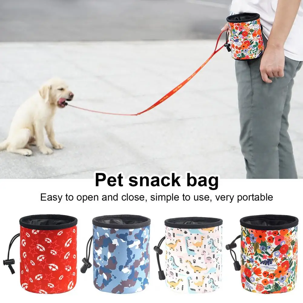 

Pet Snack Bag for On-the-go Capacity Waterproof Pet Snack Bag with Elastic Cord Safety Clip for Dog Training Essential Rewards