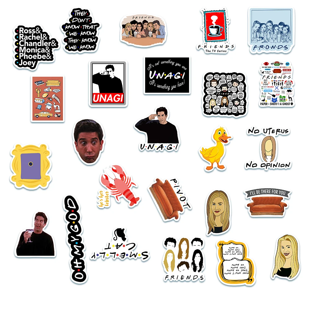 10/50pcs Friends Sticker TV Series Show Gifts for Suitcase DIY