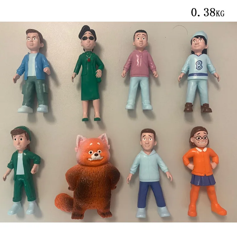 

8pcs Turning Red Birthday Cake Decoration Wedding Decor Supplies Kid Faovrite Figure Toy Doll Gift Car Ornament Home Decor