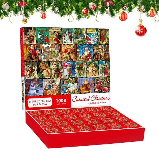 Calendrier de l'Avent 2024 Puzzles de Noël pour Enfants et Adultes,  Calendrier de Compte à Rebours de Noël, Cadeau de Puzzle, Boîte de 24, 1008  Pcs - AliExpress