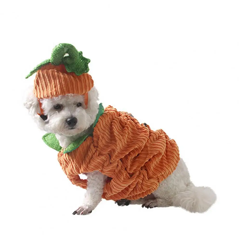 

Cute Halloween Pet Costumes Cosplay Pumpkin Model Funny Corduroy Dress for Small Dogs Cats Kittens cat costumes for cats