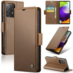 Luxury Business Leather Wallet Case with Card Slots and Flip Cover - Samsung A51 4G M40S (Light brown)