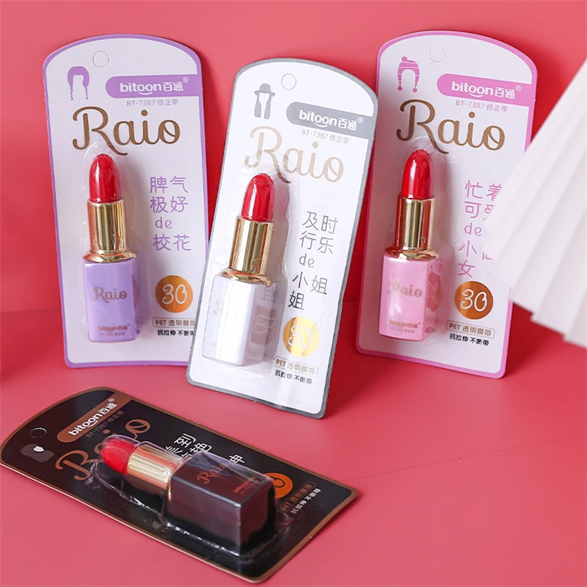 Correction Tape Lipstick Kawaii Fita Corretiva Material Escolar Correctores Escolares Girl Cinta Correctora Cute Mini Rectify correction tape
