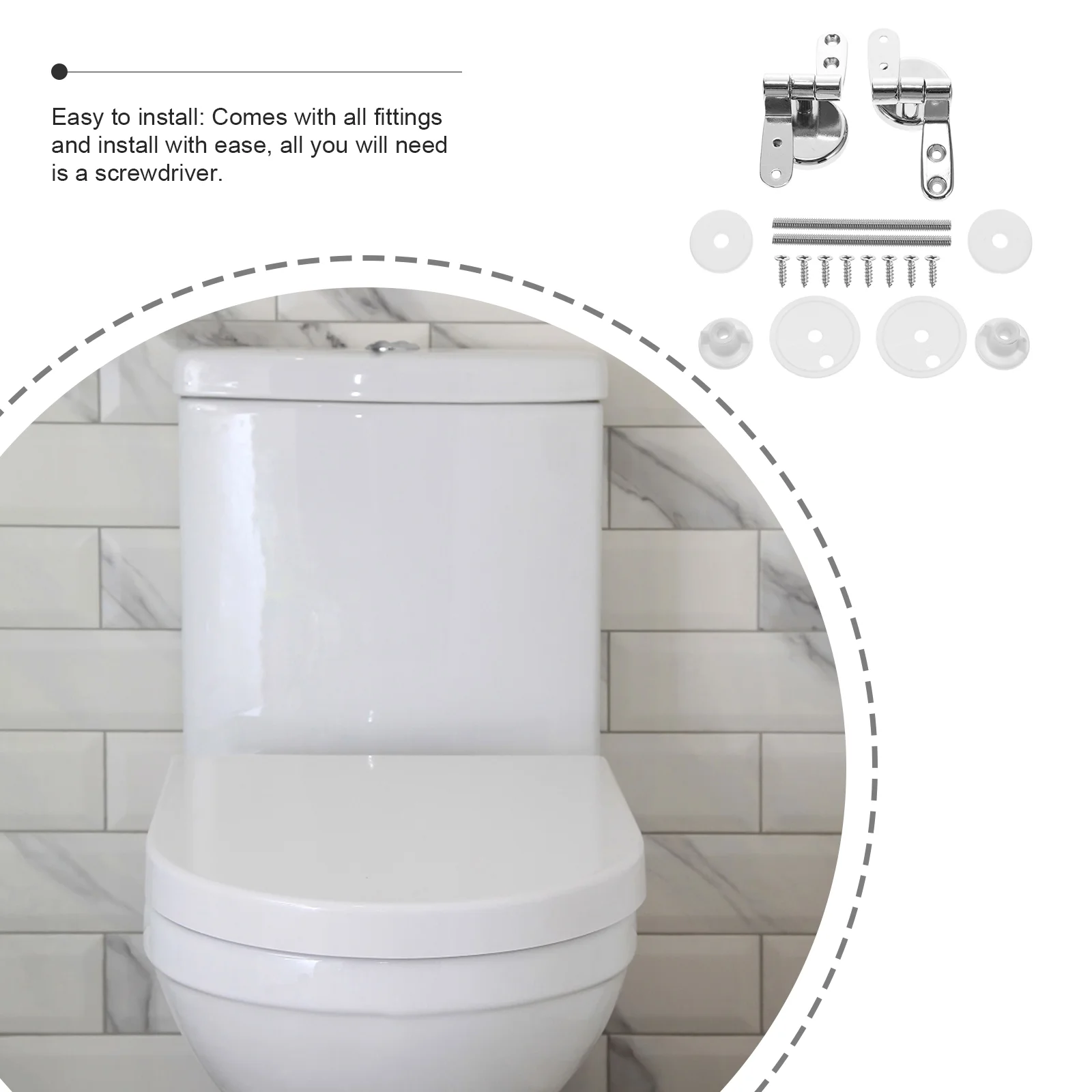 1 Set Zinc Alloy Toilet Seat Hinges Toilet Seat Fixing Fitting Kit Metal Hinge Durable Seats Accessories Easy