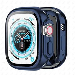 Ultra Protective Soft TPU Bumper Cover Case for Apple Watch with Screen Protector (2 midnight blue)