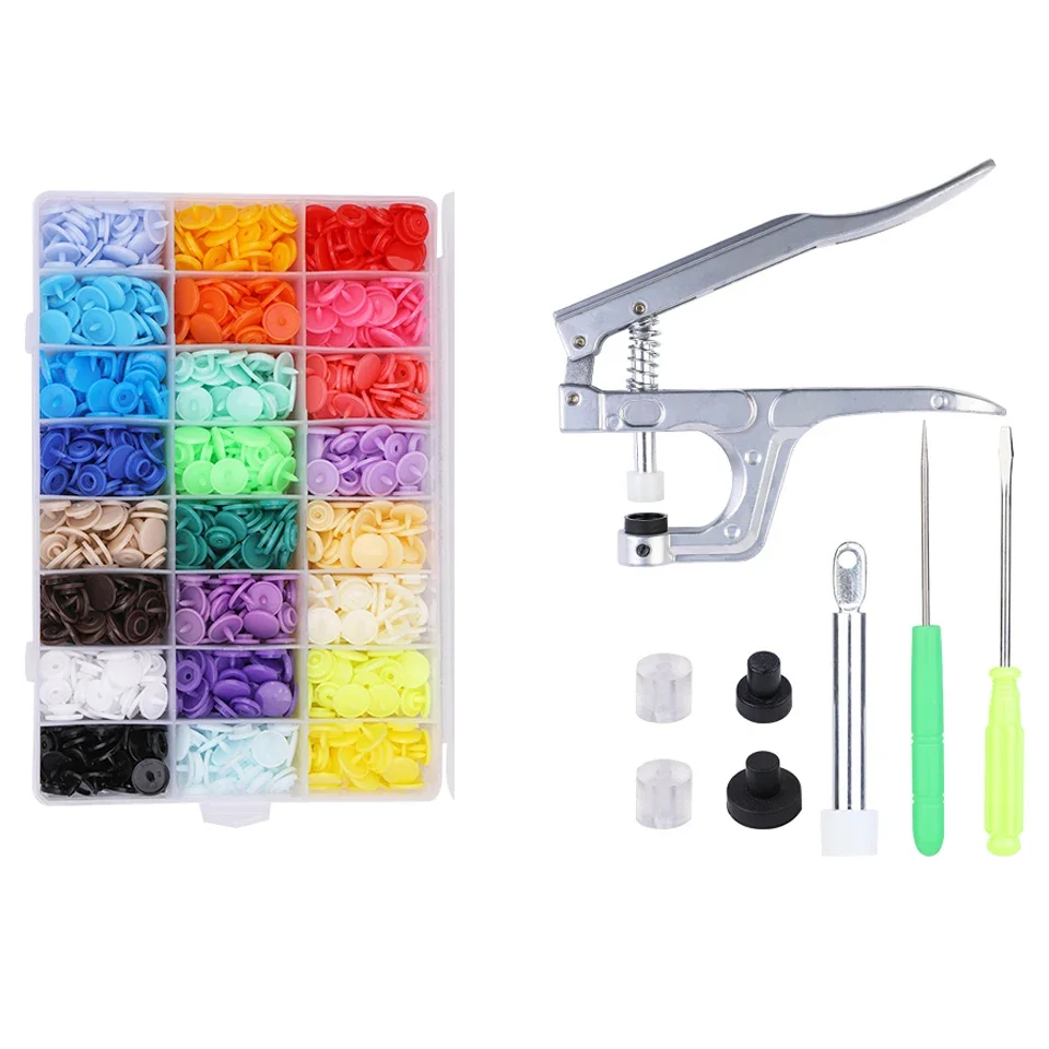 360 Sets Plastic Snap Button Kit with Pliers