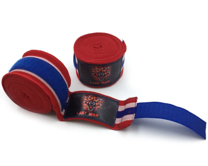 2pcs Breathable fight straps three-color striped hand straps Muay Thai Sanda fight elastic hand strap bandages