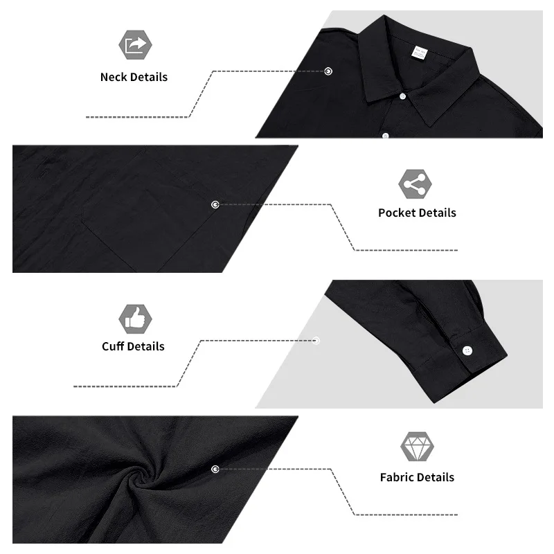 Men's Autumn Loose Trend Linen Solid Color Simple Lapel Long-Sleeved Shirt Beach Trousers Set