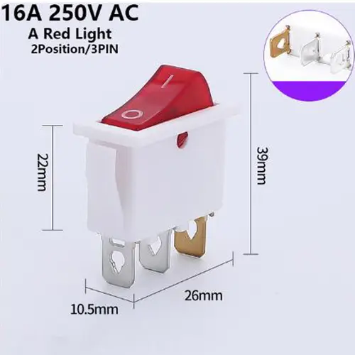 1PCS KCD3 Rocker Switch ON-OFF ON-OFF-ON 2 Position 3Pins Electrical equipment With Light Power Switch 16A 250V / 20A 125V AC - Image 8