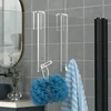 Acrylic Bathroom Shower Door Hook Over Glass Door Shower Towel Rack Punch-Free Bathroom Bathrobe Hanger Transparent Towel Hooks 1
