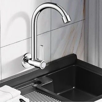 ก๊อกน้ำติดผนัง สแตนเลส ก๊อกน้ำห้องครัว ก๊อกน้ำแบบก้านเดียว น้ำเย็น ก๊อกน้ำกันน้ำกระเด็นสำหรับใช้ในบ้าน 4