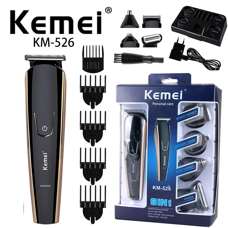 

Kemei KM-526 5 in 1 Multi Functional Men Grooming Clipper Hair Cutting Machine Removal Trimmer Eyebrow Shaver Haircut China