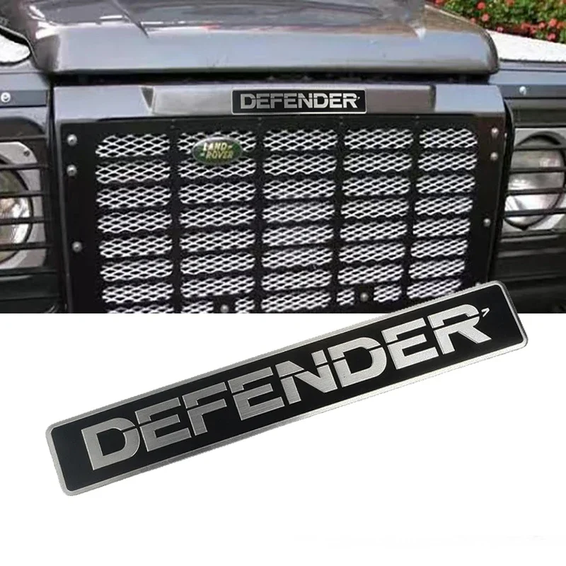 

Aluminium Alloy Defender Logo Car Front Emblem Sticker Rear Trunk Badge Decals for Land Rover Defender 90 110 Accessories
