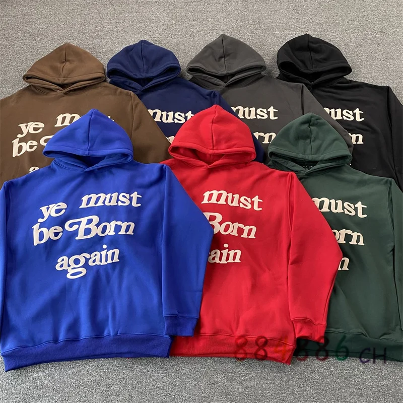 

Kanye Cpfm Foam Printed Hoodie Men Women High Quality Suede Hooded Sweatshirt Ye Must Be Born Again Pullover