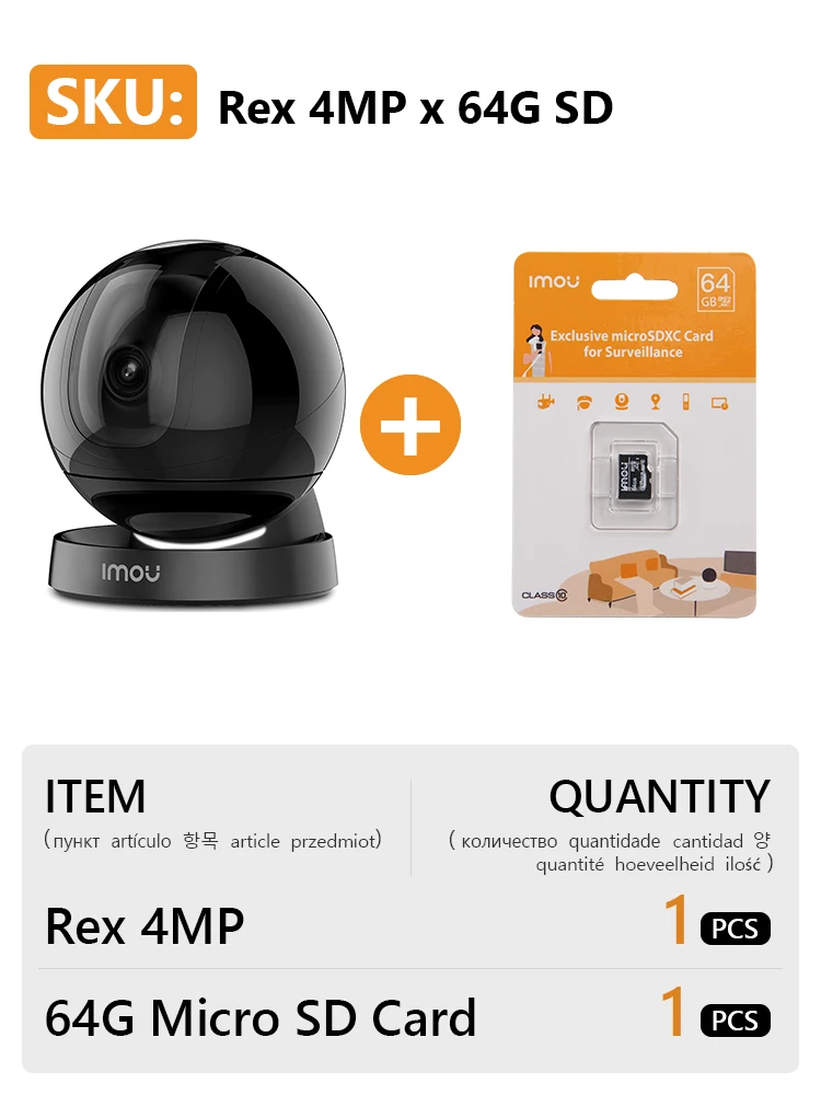 Dahua Imou Rex 4MP Smart Cruise Indoor Wifi Camera Panoramic View Built-in Siren Smart Tracking Two-Way Talk Ethernet Port non wifi security cameras Surveillance Items