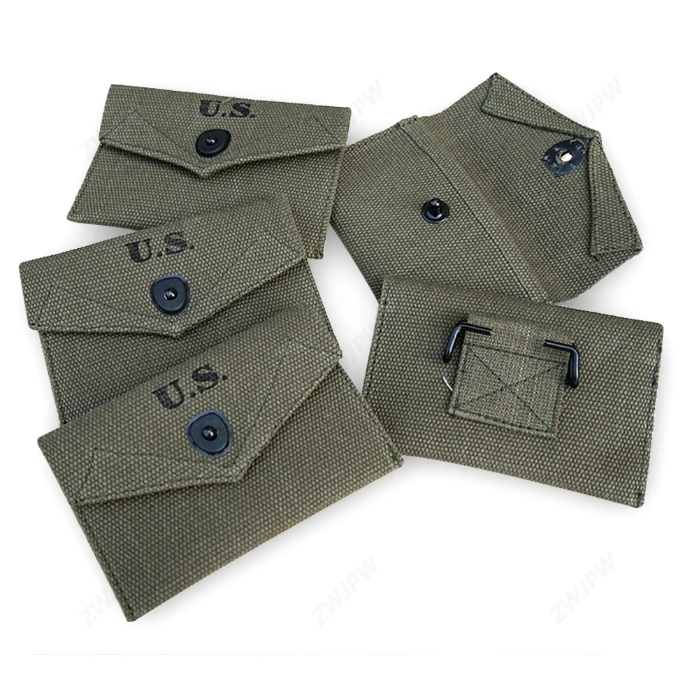 WW2 KOREAN WAR US ARMY M1942 FIRST AID POUCH PURE RIBBON HOOK US/15515