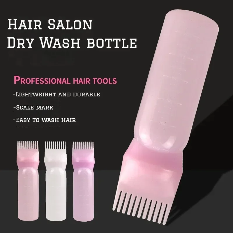 2pcs Hair Dye Refillable Bottle Applicator Comb Root Comb Applicator Bottle Shampoo Brush Scalp Hairdressing Coloring Tools