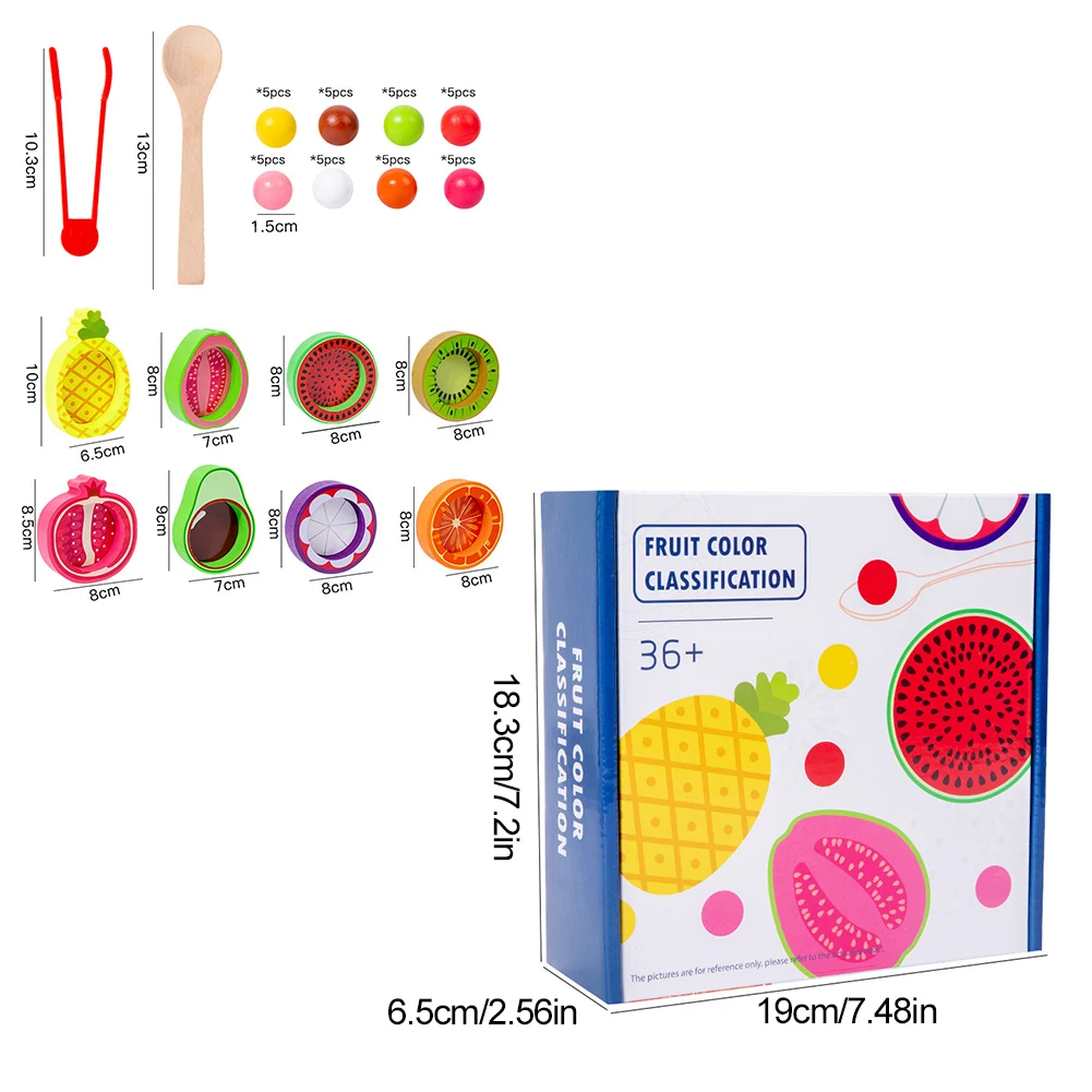 Balls in Cups Toys Motor Skills Toy Early Education Toys Exercise Hand Eye Coordination Kitchen Fruit Wooden Toy for Boys Girls