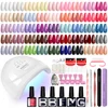 PHOENIXY Nail Gel Set 24/36/45PCS 8ML Gel Nail Polish with 48W Lamp Semi Permanent Gel Varnish Base Matte Glitter Top Coat Set 1