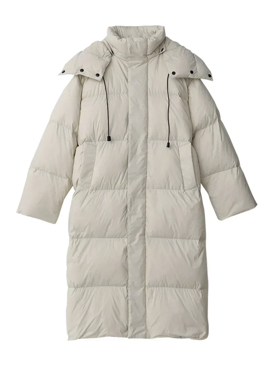 CHIC VEN Women's Down Coats Korean Loose Hooded Thick Warm Long Down Jacket Winter Coat for Women Female Parkas Outerwears 2024 5