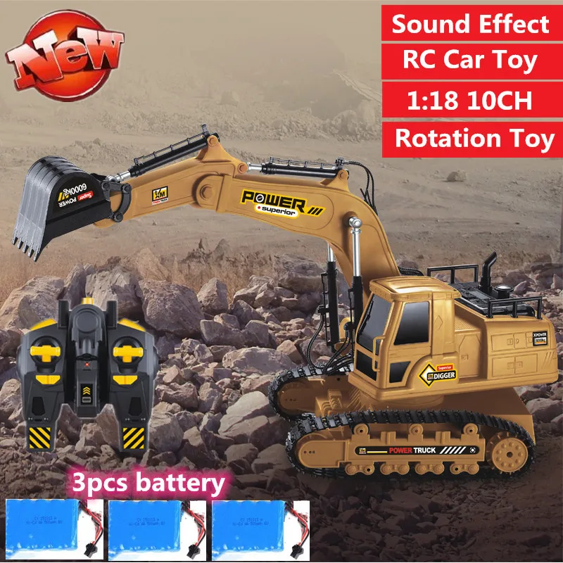 

2.4G Remote Control Excavator RC Car 680 Rotation High Simulation Engineering Vehical Sound lights Effect RC Truck Car Toy gift