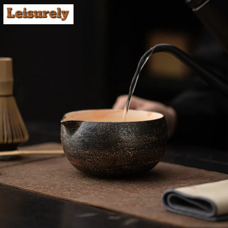 Vintage Japanese Power Yin Matcha Set Bamboo Whisk Teaspoon Ceramic Bowl Tranditional Tea Sets Home Tea-making Tools Accessories